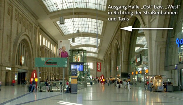 Hauptbahnhof Leipzig, Ankunft